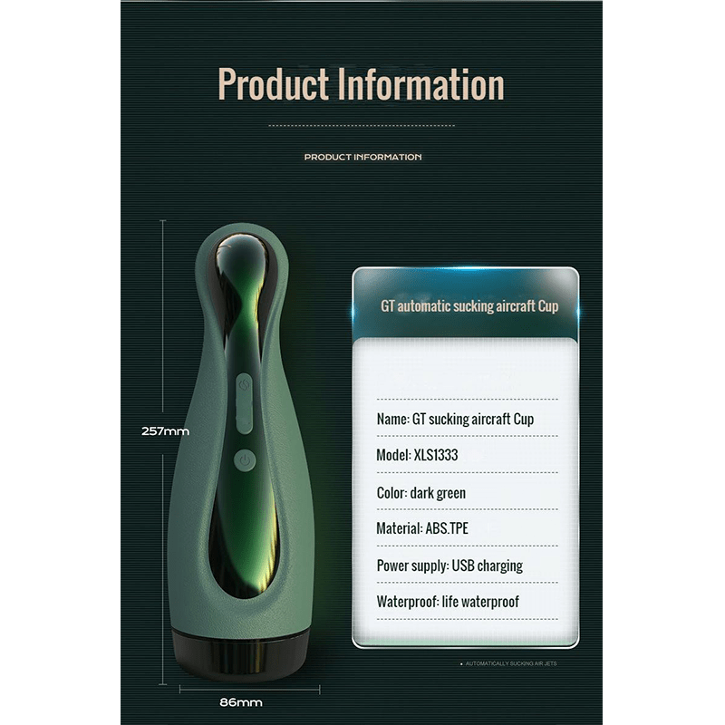 Masturbador Masculino automático manos libres con 10 modos de vibraciones y 10 de succión | Steve DiiP Secret - DiiP Secret Sex Shop Ecuador