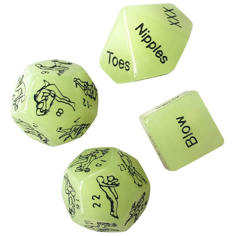 4 Dados Eróticos | Glow in the Dark Kamasutra Dice | DiiP Secret DiiP Secret - DiiP Secret Sex Shop Ecuador