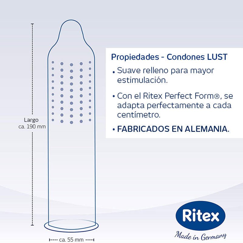 Preservativo | Estimulante | Hipoalergénico | RITEX LUST Ritex - DiiP Secret Sex Shop Ecuador