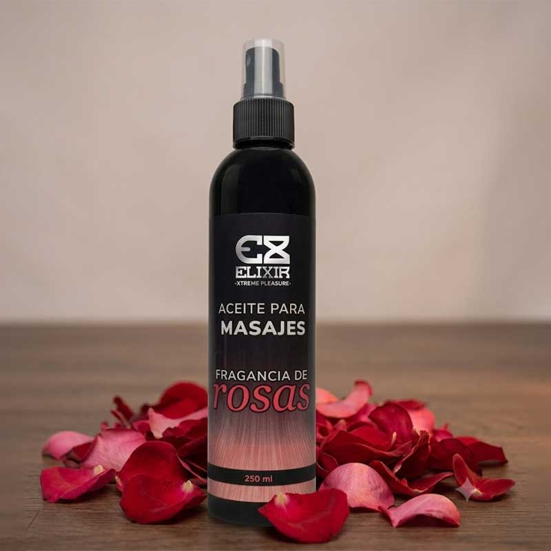 Aceite para Masajes Eróticos con Aroma a Rosas, 250ml | Elixir Elixir - DiiP Secret Sex Shop Ecuador