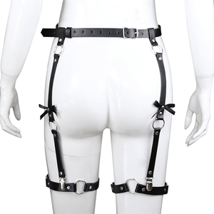 Arnés Sexy Gótico Negro, Liguero para cinturón y piernas, con tirantes elásticos ajustables | Rave DiiP Secret - DiiP Secret Sex Shop Ecuador