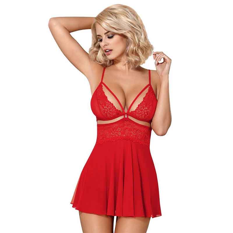 Babydoll Erótico con Encaje Floral, Incluye Panty | Cove Lace & Fire Lingerie - DiiP Secret Sex Shop Ecuador