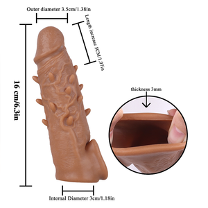 Funda para Pene reutilizable, Extensión de Pene ultrasuave, Funda de extensión de Pene texturizada realista, 3 variantes | Emilio DiiP Secret - DiiP Secret Sex Shop Ecuador