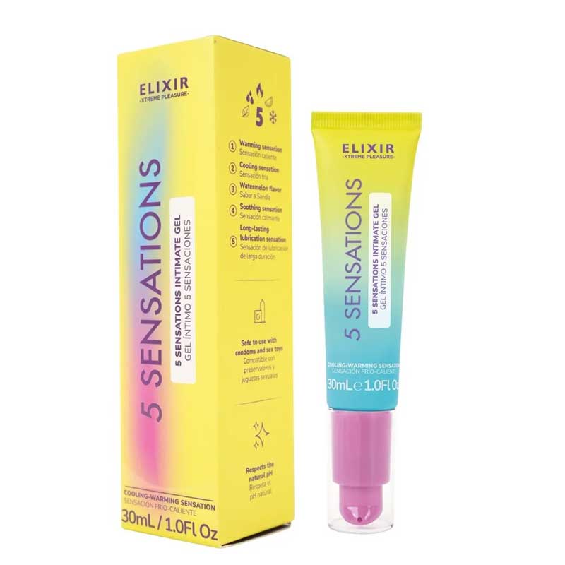 Lubricante besable Elixir 5 sensaciones packaging 30ml