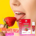 lubricante de fresa bombon con efecto caliente