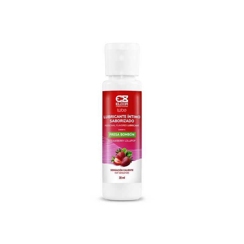 lubricante caliente con sabor a fresa bombon frasco 30ml