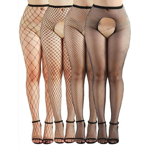 Pack de 4 Medias Variadas de Cintura Alta, sin entrepiernas, Mallas de Red Sexy para Mujer | Zena Lace & Fire Lingerie - DiiP Secret Sex Shop Ecuador
