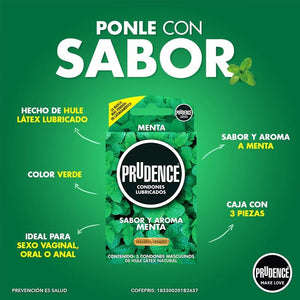 Preservativo | Sabor a Menta | Prudence Menta Prudence - DiiP Secret Sex Shop Ecuador