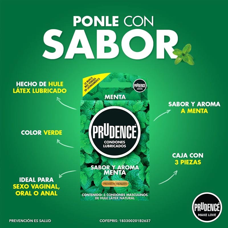 PRESERVATIVO | Sabor a Menta | PRUDENCE MENTA Prudence - DiiP Secret Sex Shop Ecuador