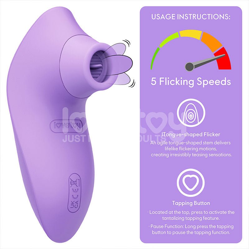 Succionador de Clítoris con Lengüeta Vibrante | Flicker Lovetoy - DiiP Secret Sex Shop Ecuador