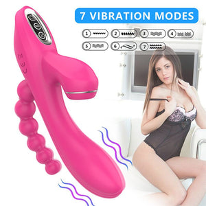 Vibrador Conejo Punto G con Succionador de Clítoris y Estimulador para Perineo y Anal, Multifunción 3 en 1 | Camila DiiP Secret - DiiP Secret Sex Shop Ecuador
