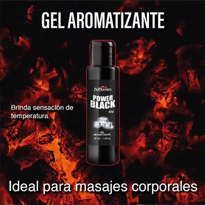 GEL POWER BLACK PARA MASAJE – HOT FLOWERS-Hot Flowers-Aceites-DiiP Secret Sex Shop Ecuador-