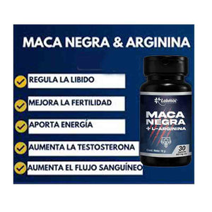 Maca Negra + L - Arginina | 30 Cápsulas 600mg | LABMAC LabMac - DiiP Secret Sex Shop Ecuador