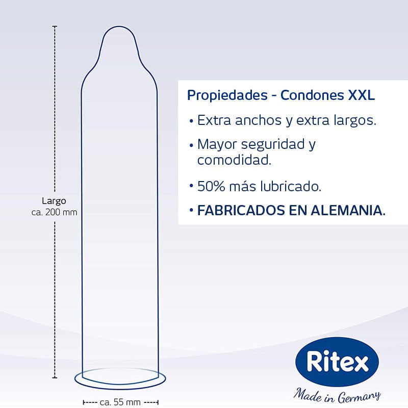 PRESERVATIVO | extra grandes mayor comodidad | hipoalergénico | RITEX XXL-Ritex-preservativo-DiiP Secret Sex Shop Ecuador-